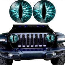 (K2) Beast Eyes Headlight Decals, 1 Pair Funny Decals for Truck Car Headlight Decoration, 3D Stereo Round Eye Headlight Decal Stickers