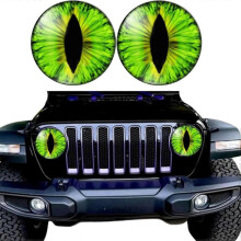(K3) Beast Eyes Headlight Decals, 1 Pair Funny Decals for Truck Car Headlight Decoration, 3D Stereo Round Eye Headlight Decal Stickers