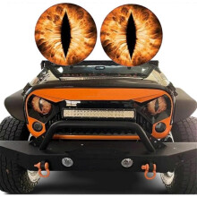 (K5) Beast Eyes Headlight Decals, 1 Pair Funny Decals for Truck Car Headlight Decoration, 3D Stereo Round Eye Headlight Decal Stickers