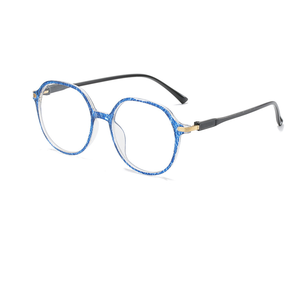 (Blue, +350) Mens Womens Round Reading Glasses Readers +1.0 1.5 2.0 2.5 3.0 3.5 4.0