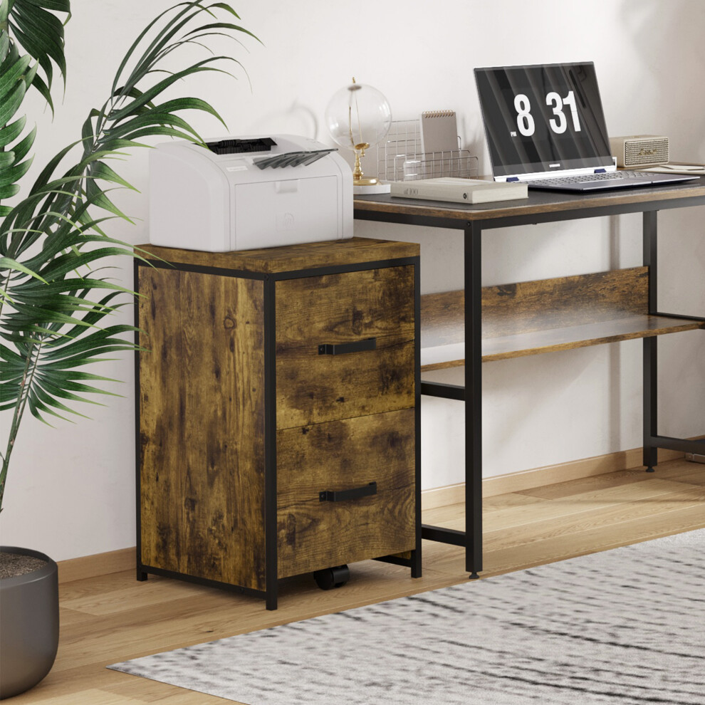 Vinsetto 70Cm Vertical Office Filing Cabinet W/ 2 Drawer, Hanging File Folder