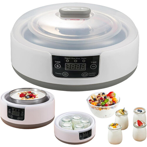 (small, white) Probiotic Yogurt Maker, Yogurt Maker Machine with Adjustable Temperature Control, Multi-Function Electric Motor Yogurt Machine