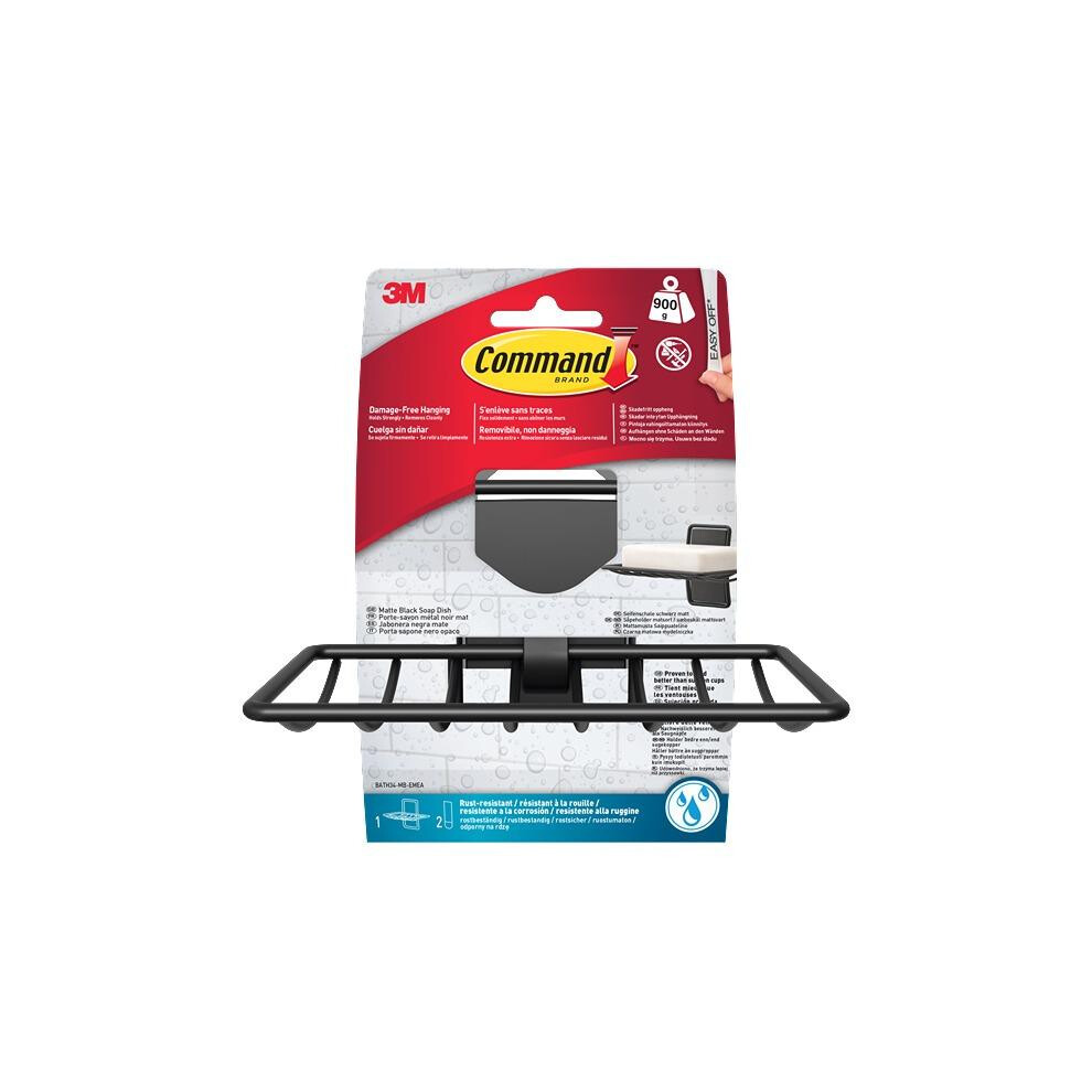 BATH34-MB Command Bathroom Soap Dish Matte Black-image-OPC-PH8GYRM-NEW