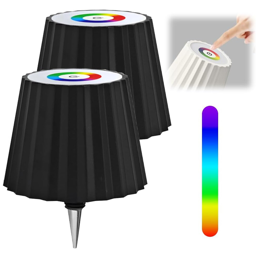 (2pcs, Black RGB) Wireless Wine Bottle Light Head, 2025 New Led Wine Bottle Light Rechargeable Bottle Lights, 3 Color Dimming Bottle Lights Touch LED-image-OPC-PH8GZ6J-NEW