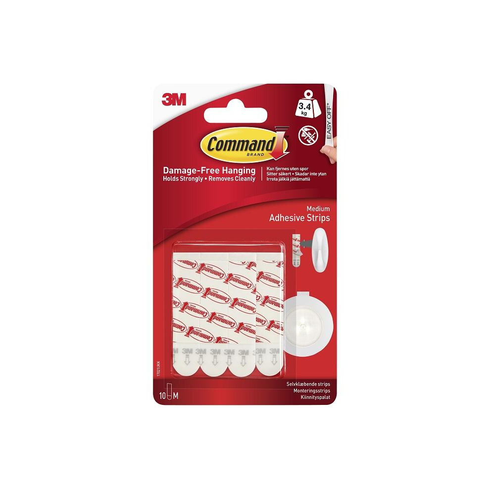 Command 17021UKN Medium Adhesive Replacement Strips 3.4kg 10pk
