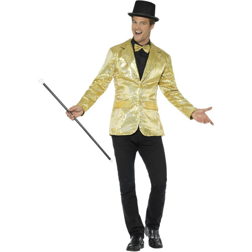 Smiffy's (M, Gold) Smiffys Mens Sequin Costume Jacket 2
