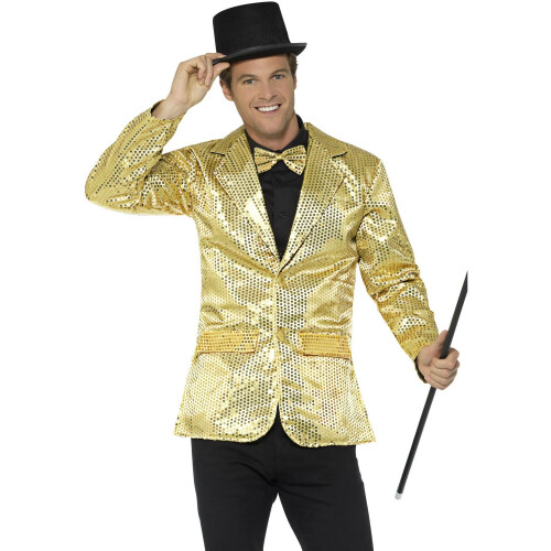 Smiffy's (M, Gold) Smiffys Mens Sequin Costume Jacket