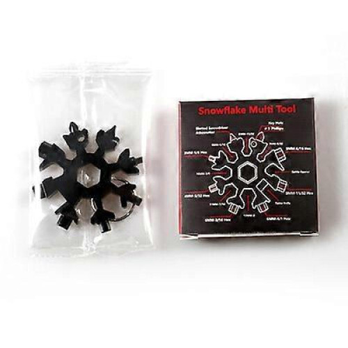 (black) 18-in-1 Edc Multi-tool Snowflake Multi-tool Card Combination Compact Multifunction Screwdriver Stainless Steel Gadgetcolor box 1