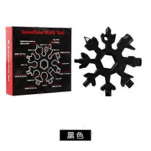 (black) 18-in-1 Edc Multi-tool Snowflake Multi-tool Card Combination Compact Multifunction Screwdriver Stainless Steel Gadgetcolor box