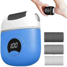 (Blue) Electric Foot Rasp, Electric Foot Grinder Rechargeable, Digital Display Foot Callus Remover For Toes Heels Feet Soles