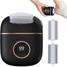 (Black) Electric Foot Rasp, Electric Foot Grinder Rechargeable, Digital Display Foot Callus Remover For Toes Heels Feet Soles
