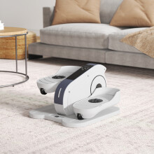 (White) SPORTNOW Under Desk Elliptical Machine Pedal Exerciser w/ 10 Speeds