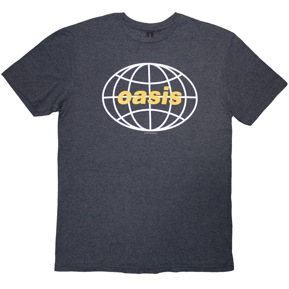 (XXL, Navy Blue) Oasis Unisex Adult 1998 World Tour - South America Back Print T-Shirt