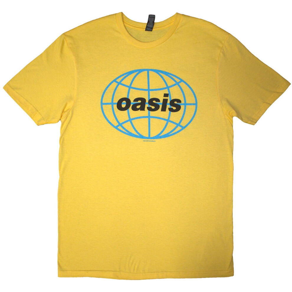 (XXL, Yellow) Oasis Unisex Adult 1998 World Tour - South America Back Print T-Shirt