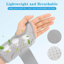 (L, Left Hand) Wrist Support Brace for Carpal Tunnel, Breathable Wrist Splint Right Left Hand, Adjustable Wrist Straps and Removable Metal Splint