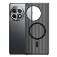 (clear Black) Magnetic Case for One Plus 12, translucent Anti-Slip Phone Case PC Protective Bumper Case, Premium Rugged Shockproof Cover