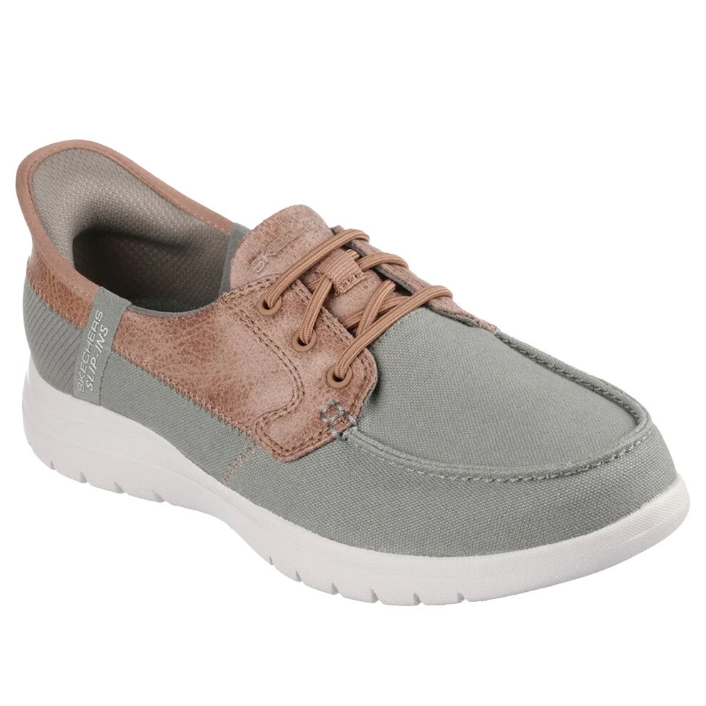 (5 UK, Olive) Skechers Womens/Ladies On The Go Flex Palmilla Boat Shoes