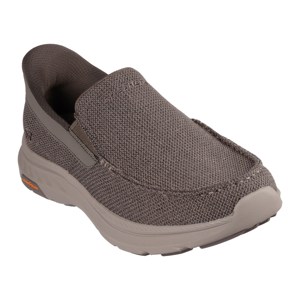 (8 UK, Taupe) Skechers Mens Pollard Wilfred Slip-In Trainers
