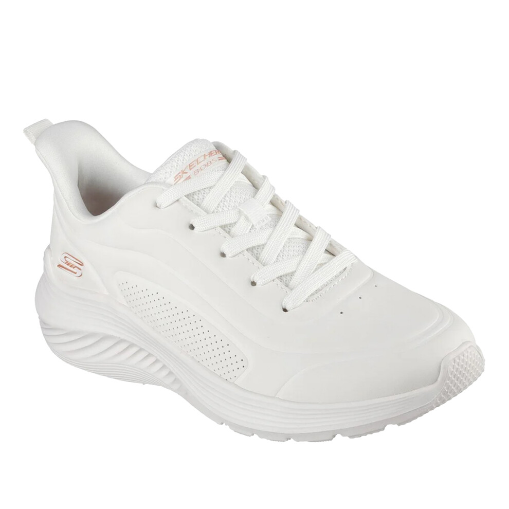 (6 UK, White) Skechers Womens/Ladies Bobs Sport Squad Waves Trainers