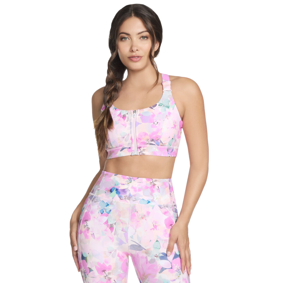 (XL, Coral/Multicoloured) Skechers Womens/Ladies GoWalk Seascape Floral Zip Front Bra