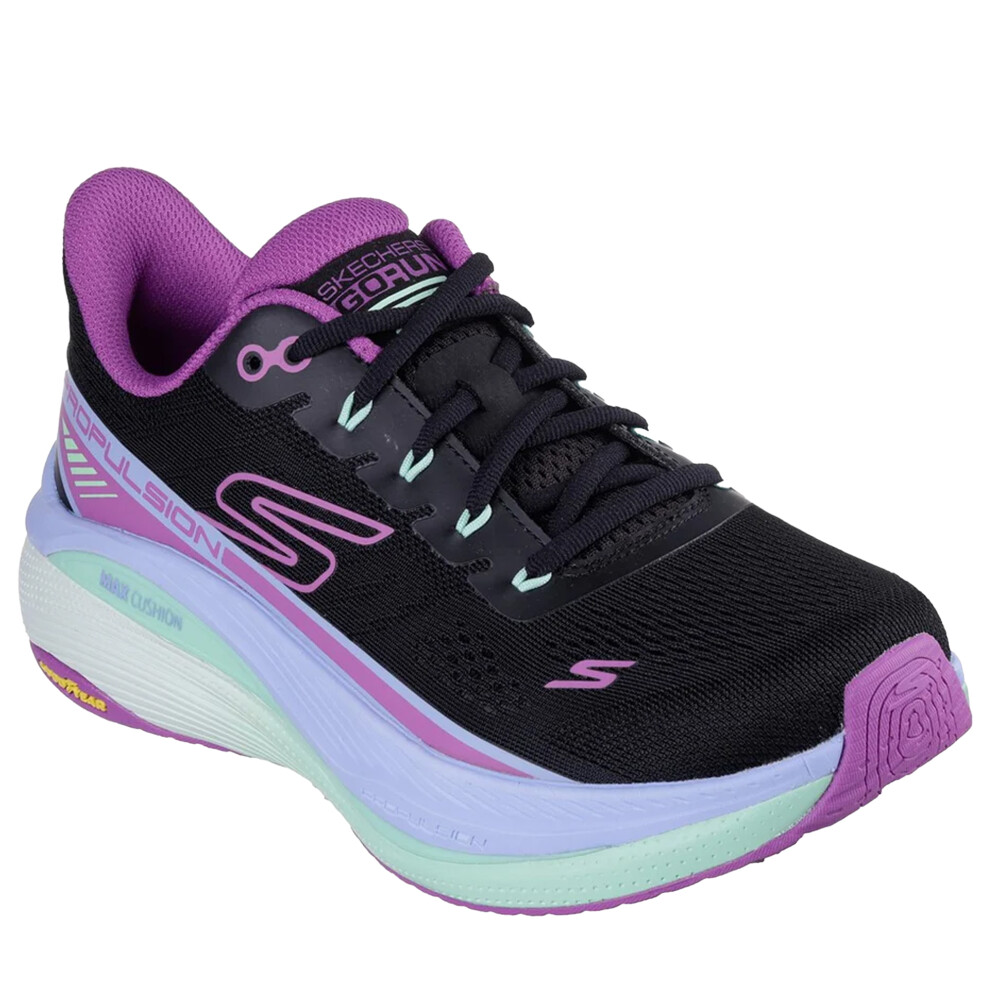(3 UK, Black/Purple) Skechers Womens/Ladies Max Cushioning Propulsion Trainers