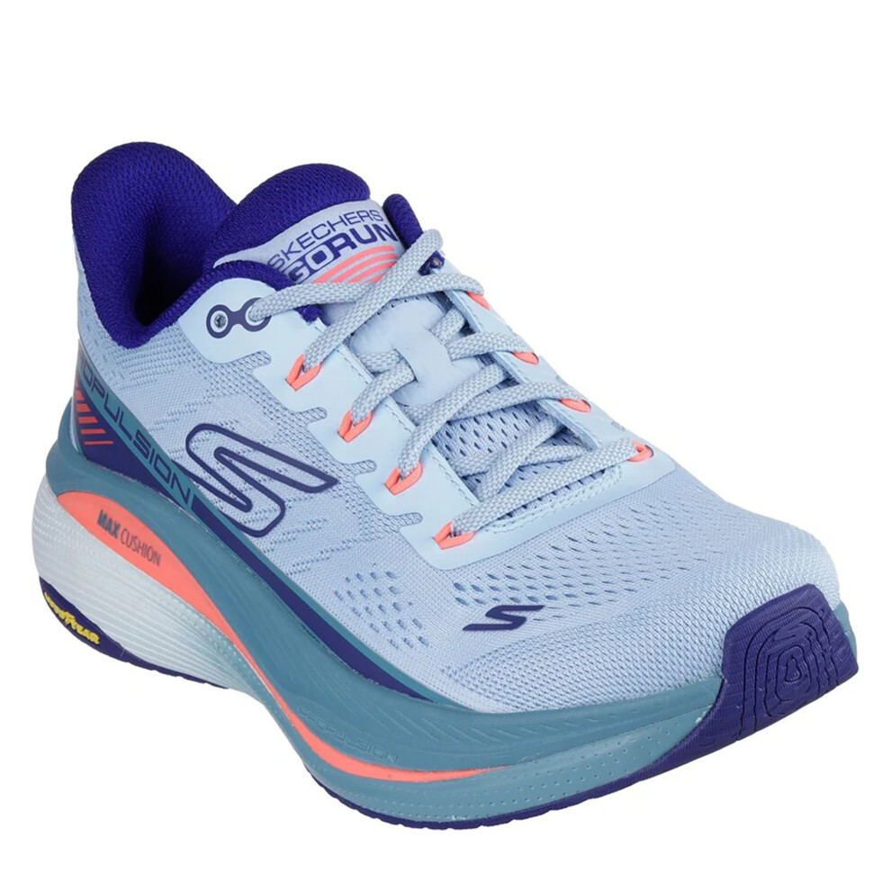 (3 UK, Light Blue/Navy) Skechers Womens/Ladies Max Cushioning Propulsion Trainers