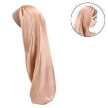 (Gold) Long Satin Sleep Cap Long Hair Bonnet Loose Sleeping Cap