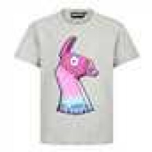 FORTNITE Unisex Kids Shirt | Llama Design | Grey Crew Tee Size 10