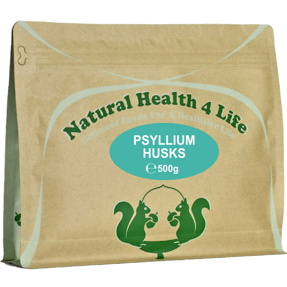 Psyllium Husks 500g in Kraft Pouch with Serving Scoop