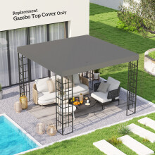 Outsunny 3 x 3(m) Gazebo Canopy Replacement Cover, UPF30+, Grey