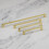 (128mm Handle) Brushed Brass Kitchen Bar Handles Gold 4 Sizes 6