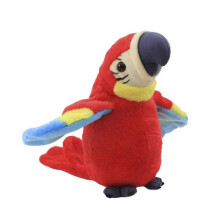 (red) Talking Parrot Repeats What You Say Plush Animal Toy Electronic Parrot For Kids Gift