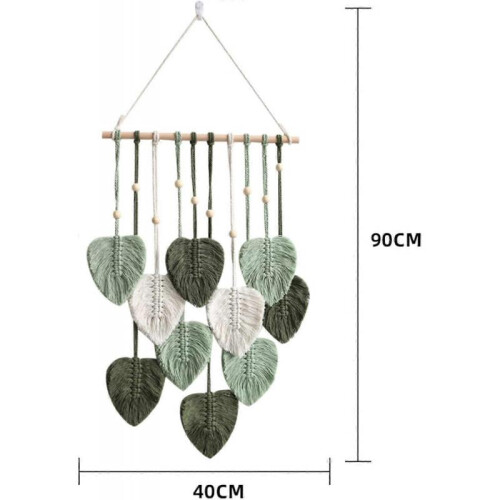 (Pink) Macrame Wall Hanging Handmade Home Decorations, Boho Macrame Tapestry, Woven Wall Hanging Leaf Feather Wall Decoration 1