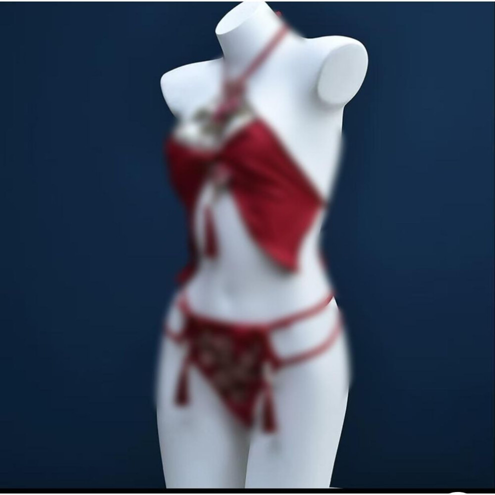 Yi erotic underwear sexy classical embroidery belly pocket seduction cosplay tube top hollow large size suit women
