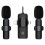 (B with 2 Microphones) 3 in 1 Wireless Lavalier Microphones for iPhone, Android, Camera, Pro Wireless Lavalier Mini Microphone, Plug-Play Wireless Mic 1