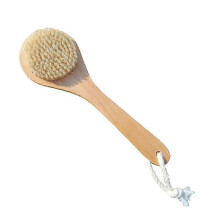 (size2) Shower Body Exfoliating Brush, Back Cleaning Scrubber Wooden Handle Exfoliating Body Brush