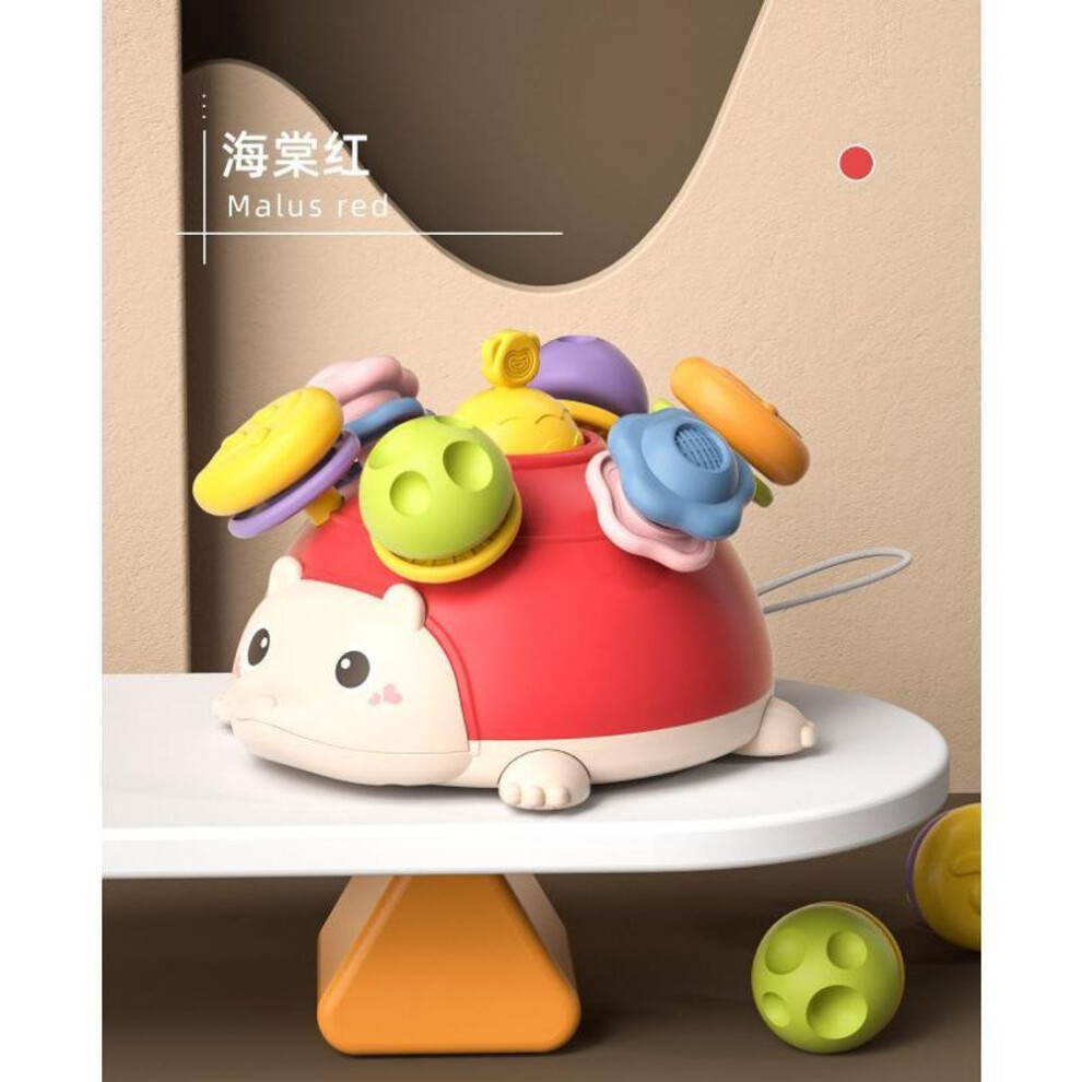 (red) Colorful hedgehog bite baby can gnaw high elastic soft safe material cute cute baby toys