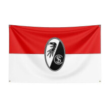 (90 x 150cm,A)Born Pretty 3x5 Sc Freiburg Flag Polyester Printed Racing Sport Banner For Decor