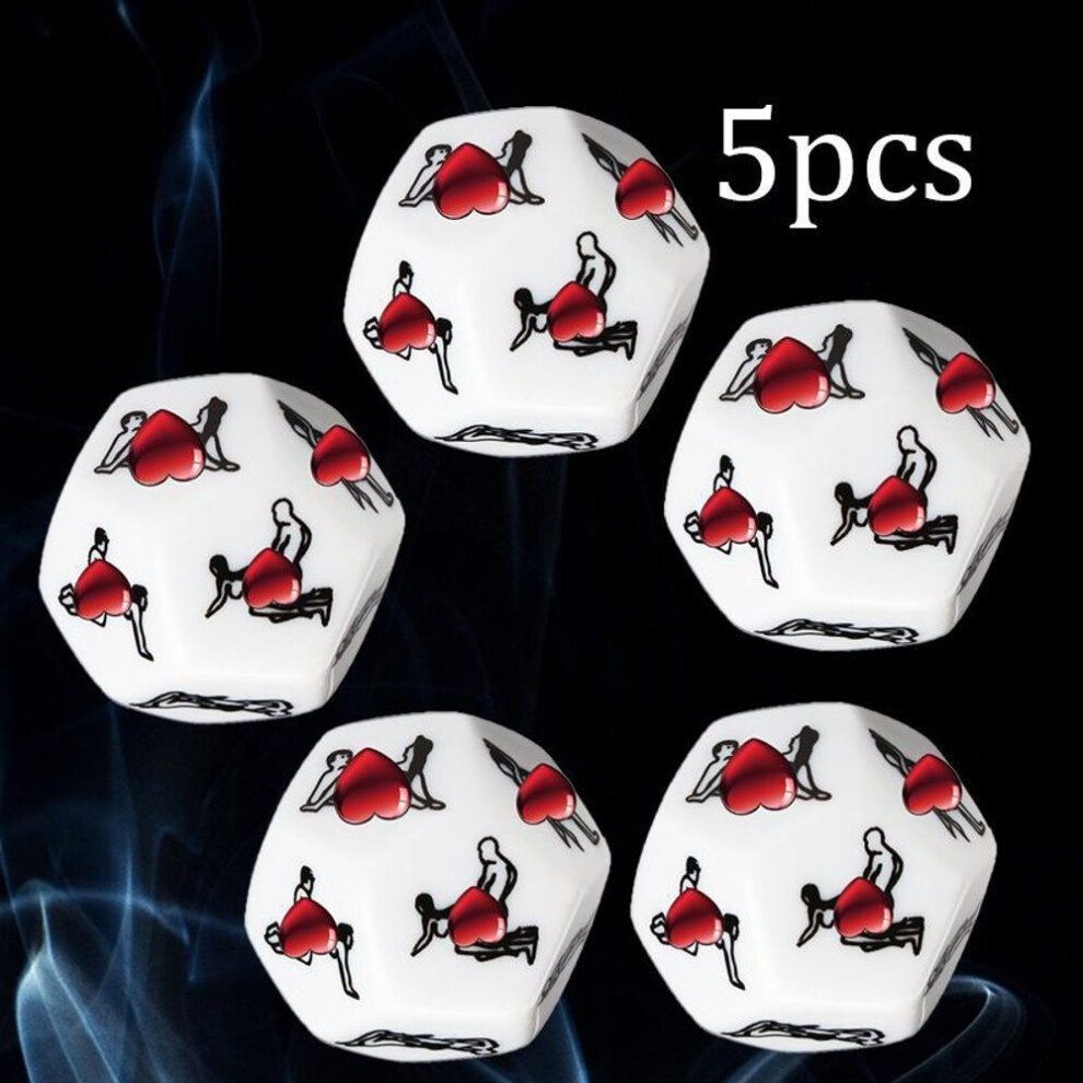 (5Pcs) Sex Dice 12 Positions Romance Love Humour Party Gambling Adult Games Sex Toys Gay Erotic Craps Game Toy Couple Gift