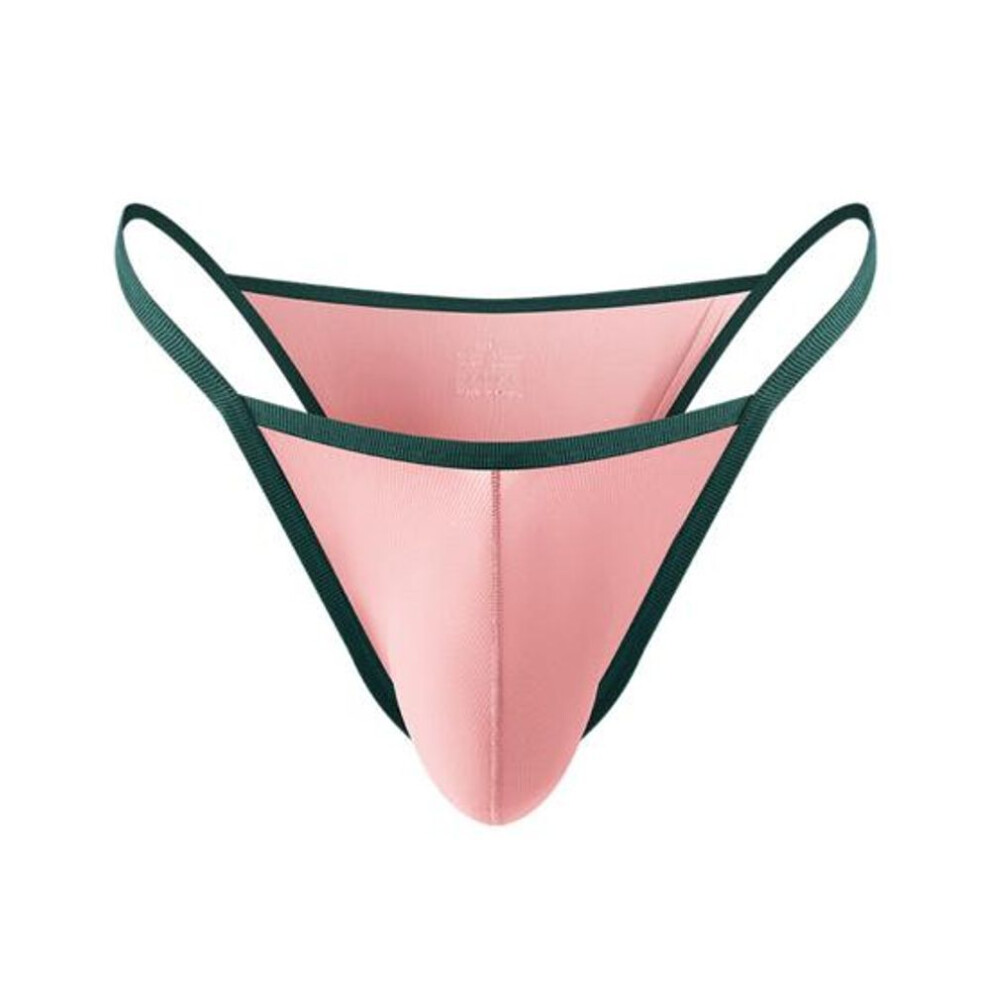 (XL, pink) Men's Thong Underwear Low Waist Sexy G-strings Thong Slim Fit Quick-drying T-back Underwear For Daily Wear Work Travel