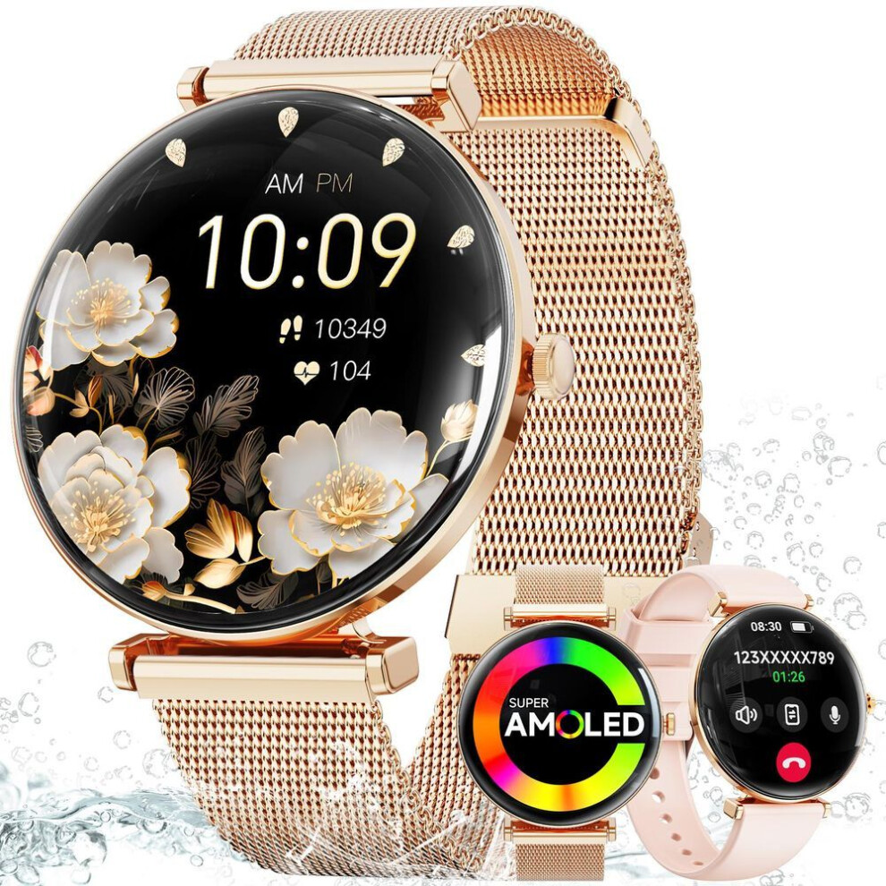 Amoled Smart Watches For Women, 1.43-inch Fitness Tracker, Answer/make Calls, Ip68 Waterproof, 100 Sport Modes