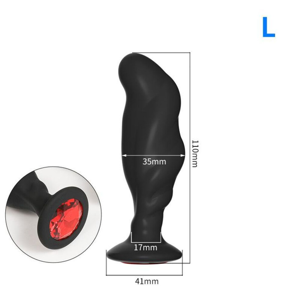 (black, L) Silicone Butt Plug Tadpole Shaped Buttplug Analplug Anus Ass Sex Toys Prostate Massage