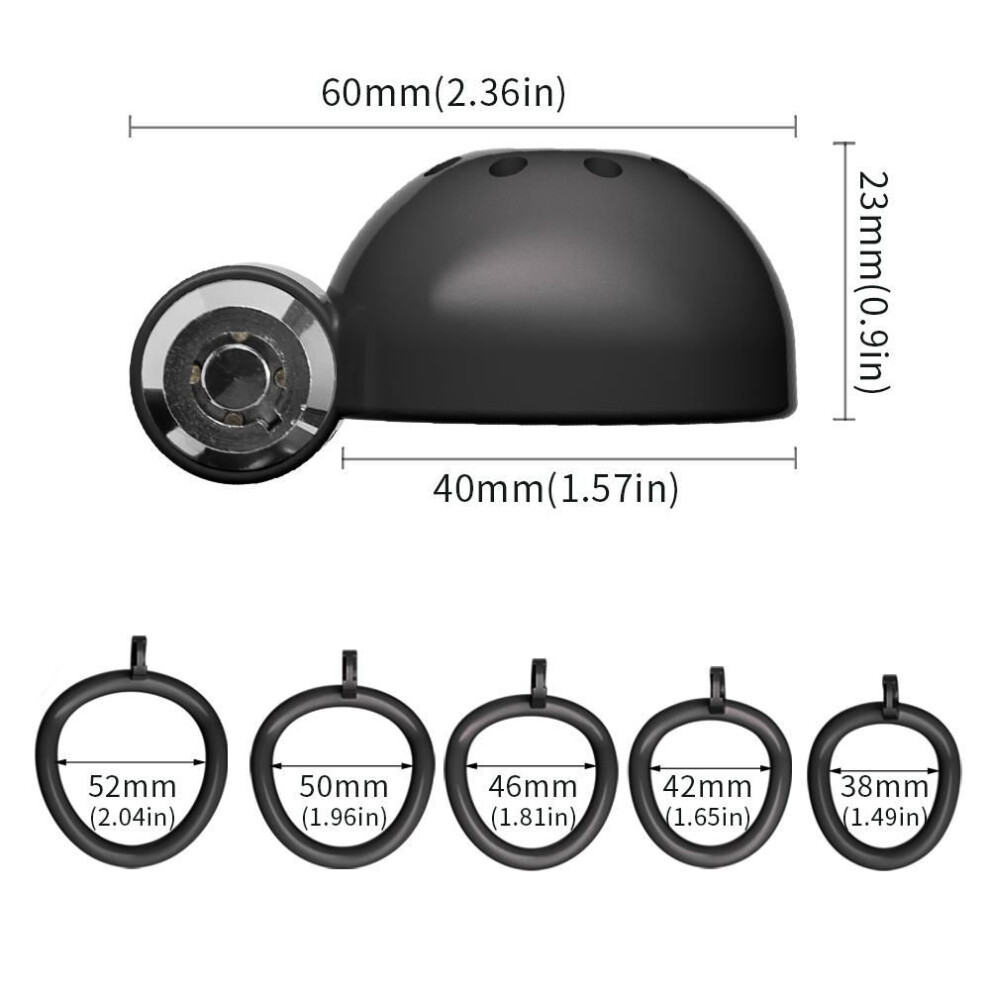 (black) ABS Chastity Cage with 5 Rings Cock Cage Adult Sex Toy Penis Bondage Urethral Lock with Plug Male Cuckold Erotic Couple BDSM Toy