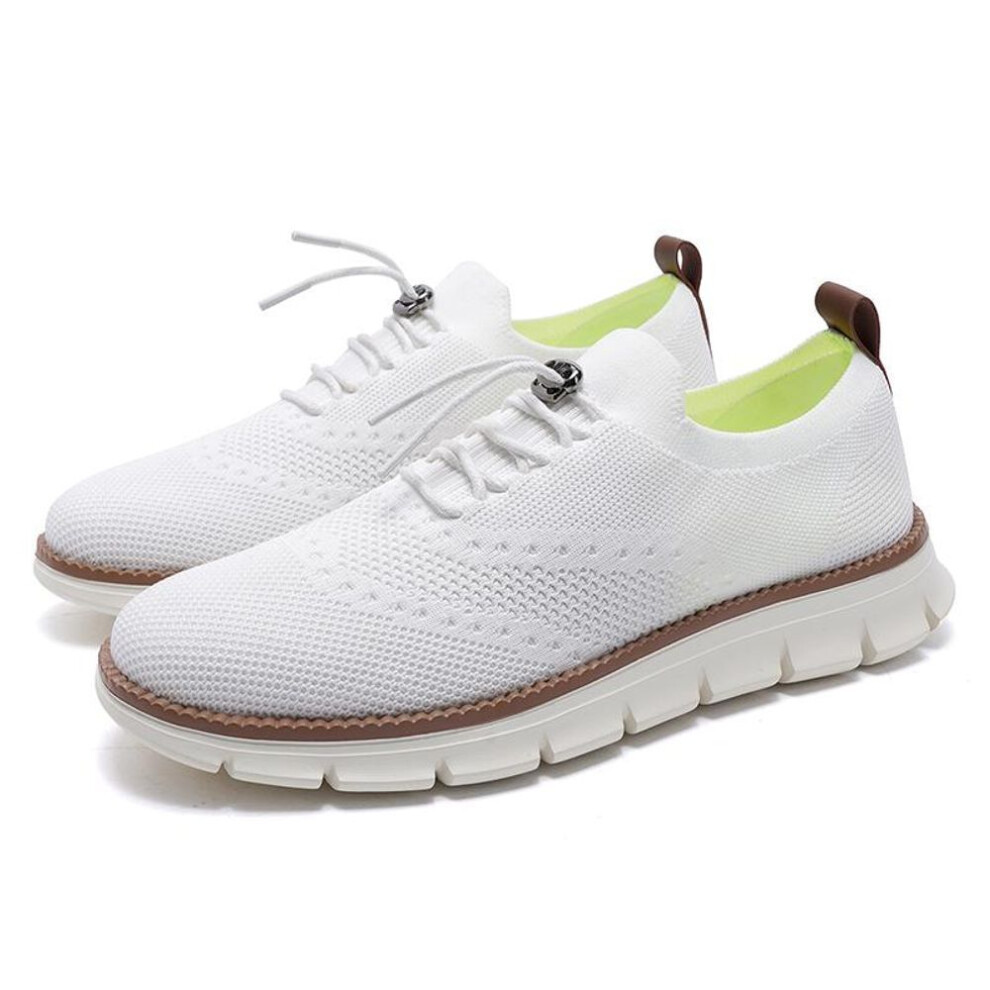 (white, 43) Men's Running Shoes Breathable Man Sports Sneakers Lace Up Comfort Casual Walking Shoes Athletic Training Footwear