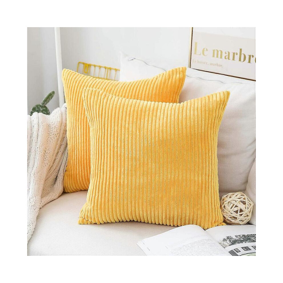 Set de 2 housses de coussin pour canapé housses de coussin pour canapé lit, 18 x 18 pouces, jaune