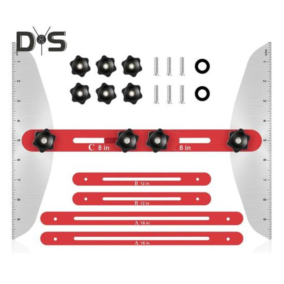 2pcs Stair Tread Template Tool Sturdy Construction Portable Dual Nut Stair Tread Gauge Template Jig Stair Tread Measuring Tool