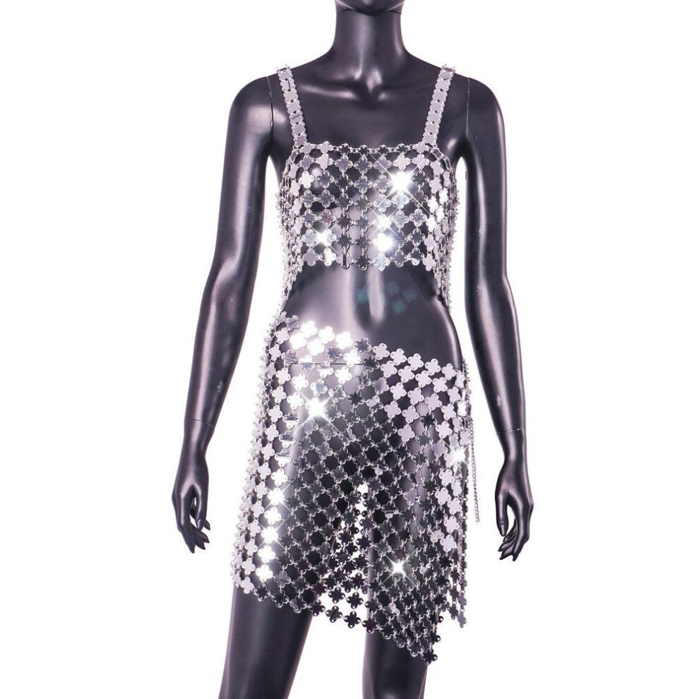 Fashion 2025 22 New High-end Fashion Sexy Nightclub Mirror Acrylic Backless Suit 2