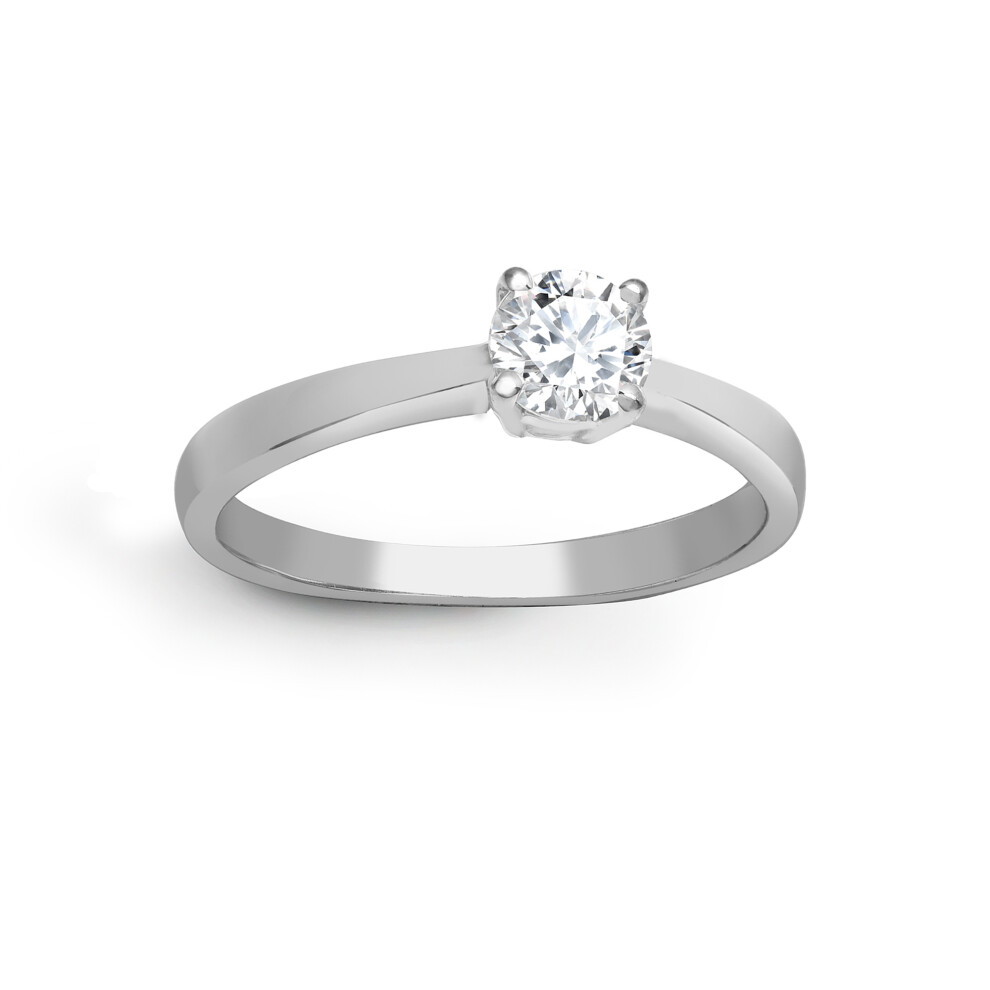 (N) Jewelco London Ladies Solid Platinum 4 Claw Set Round G SI1 0.5ct Diamond Solitaire Engagement Ring 5mm - PTR003-050