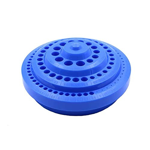 100pcs Hole Round Shape Organizer Case Hard Plastic Drill Bit Organizer Storage Case Stand - Blue