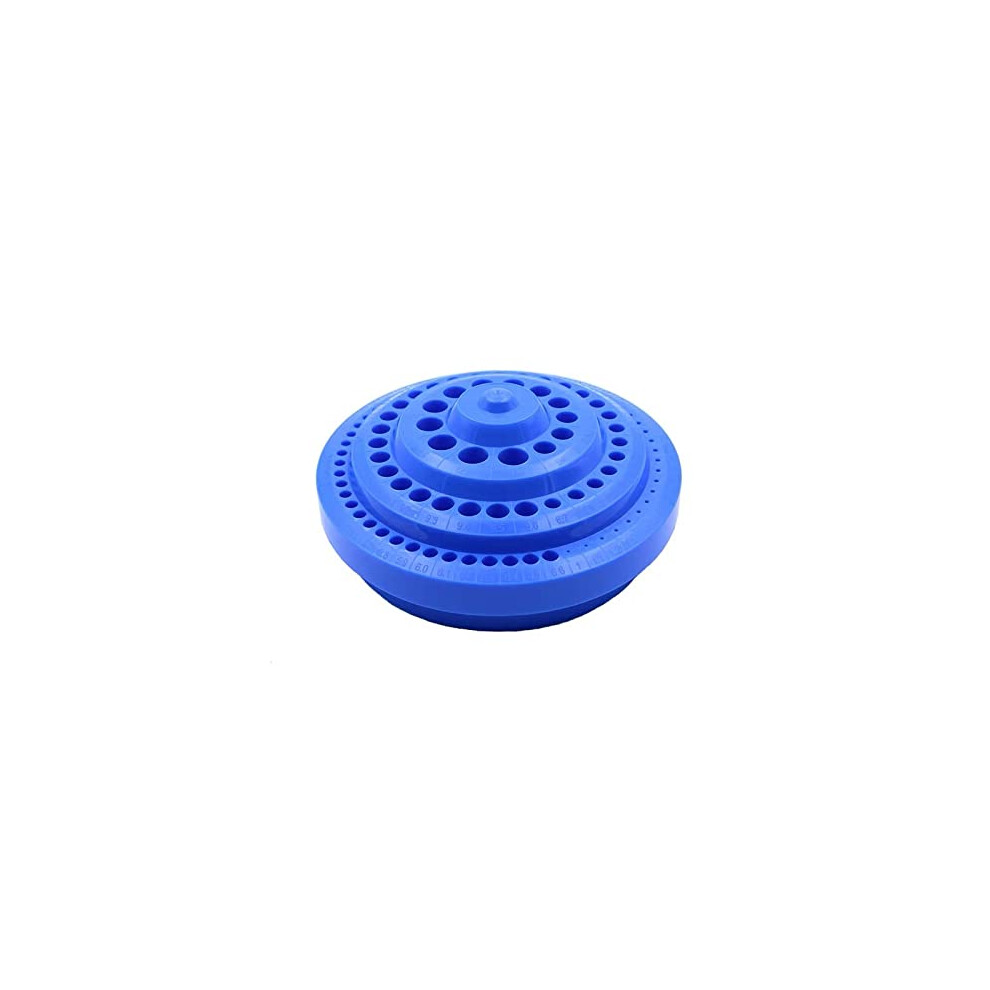 100Pcs Hole Round Shape Organizer Case Hard Plastic Drill Bit Organizer Storage Case Stand - Blue 703674988253